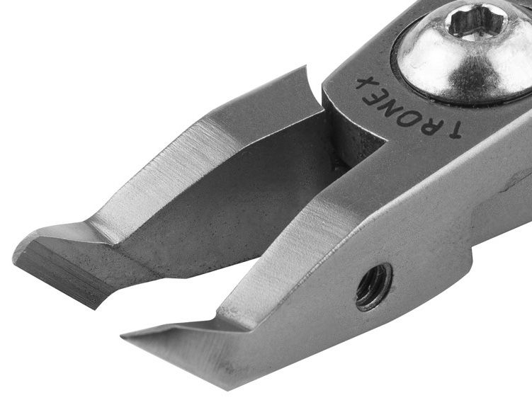 Tronex 7082 Small Oval 50° Relief Head Flush Carbon Steel Cutter with Long Ergonomic Handles, 5.9" OAL