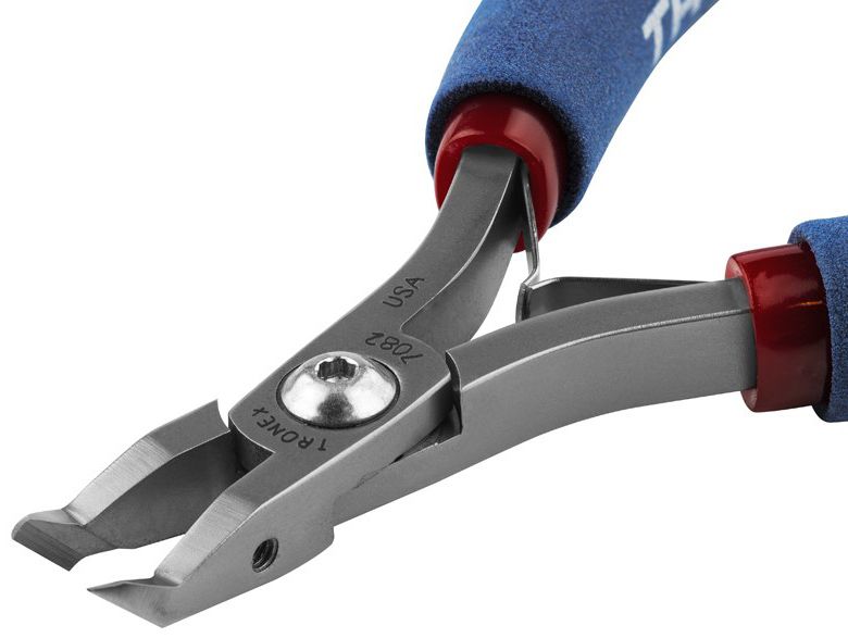 Tronex 7082 Small Oval 50° Relief Head Flush Carbon Steel Cutter with Long Ergonomic Handles, 5.9" OAL