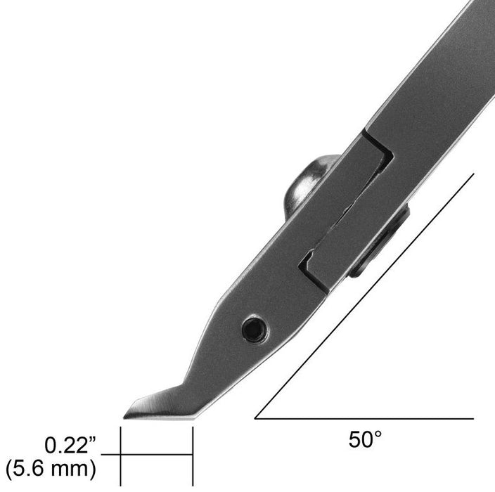 Tronex 7082 Small Oval 50° Relief Head Flush Carbon Steel Cutter with Long Ergonomic Handles, 5.9" OAL