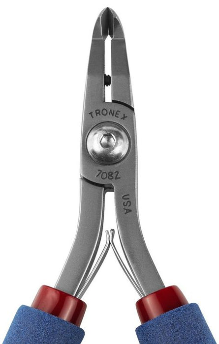 Tronex 7082 Small Oval 50° Relief Head Flush Carbon Steel Cutter with Long Ergonomic Handles, 5.9" OAL