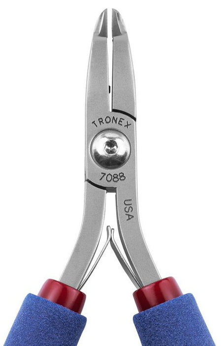 Tronex 7088 Rugged Long Wide Head Razor-Flush Carbon Steel Tip Cutter with Long Ergonomic Handles, 6.1" OAL