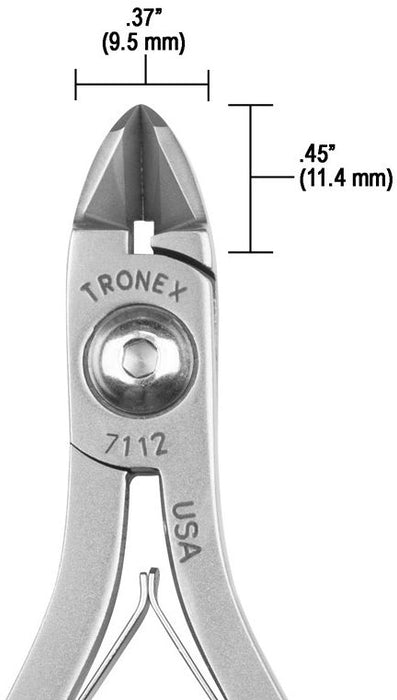 Tronex 7112 General Purpose Strong Medium Oval Head Flush Carbon Steel Cutter with Long Ergonomic Handles, 5.6" OAL