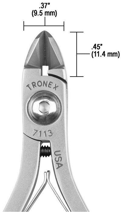 Tronex 7113 General Purpose Strong Medium Oval Head Razor-Flush Carbon Steel Cutter with Long Ergonomic Handles, 5.6" OAL