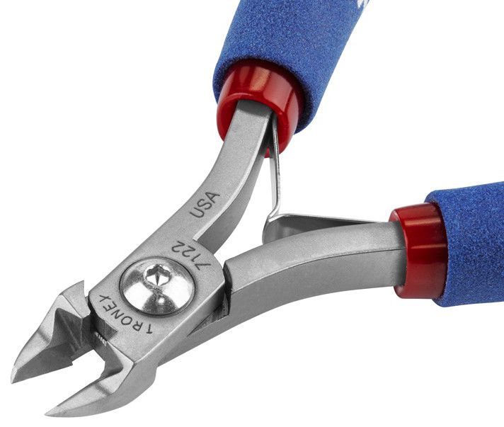 Tronex 7122 General Purpose Strong Medium Oval Relieved Head Flush Carbon Steel Cutter with Long Ergonomic Handles, 5.6" OAL