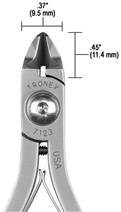 Tronex 7123 General Purpose Strong Medium Oval Relieved Head Razor-Flush Carbon Steel Cutter with Long Ergonomic Handles, 5.6" OAL