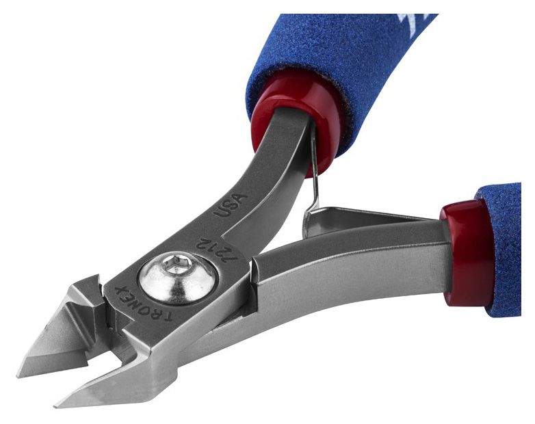 Tronex 7212 Pointed Medium Tapered Head Flush Carbon Steel Cutter with Long Ergonomic Handles, 5.6" OAL