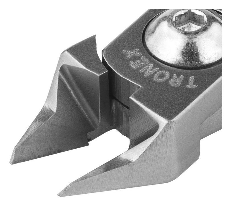 Tronex 7221 Pointed Medium Tapered & Relieved Head Semi-Flush Carbon Steel Cutter with Long Ergonomic Handles, 5.6" OAL