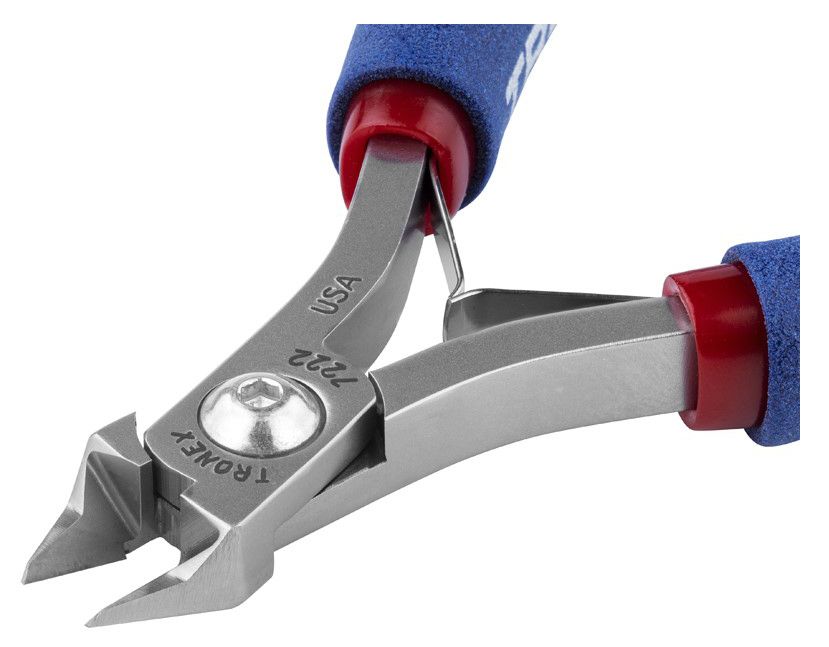 Tronex 7222 Pointed Medium Tapered & Relieved Head Flush Carbon Steel Cutter with Long Ergonomic Handles, 5.6" OAL