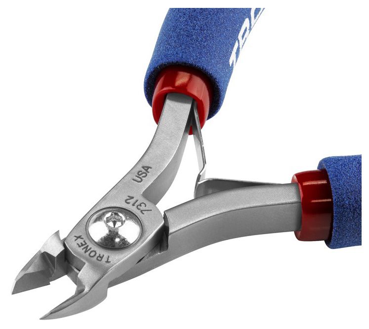 Tronex 7312 SMT Mini Oval Head Flush Carbon Steel Cutter with Long Ergonomic Handles, 5.5" OAL