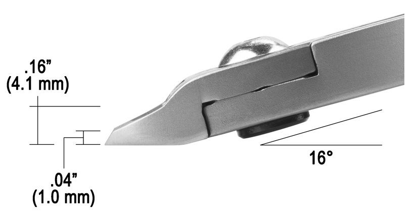 Tronex 7312 SMT Mini Oval Head Flush Carbon Steel Cutter with Long Ergonomic Handles, 5.5" OAL