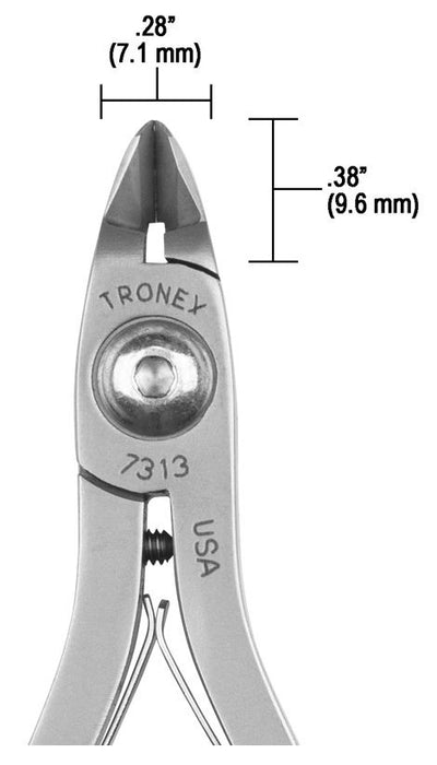 Tronex 7313 SMT Mini Oval Head Razor-Flush Carbon Steel Cutter with Long Ergonomic Handles, 5.5" OAL