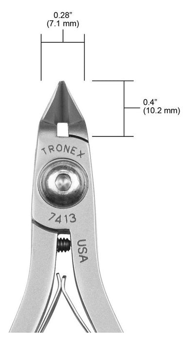 Tronex 7413 Mini Tapered Head Razor-Flush Carbon Steel Cutter with Long Ergonomic Handles, 5.6" OAL