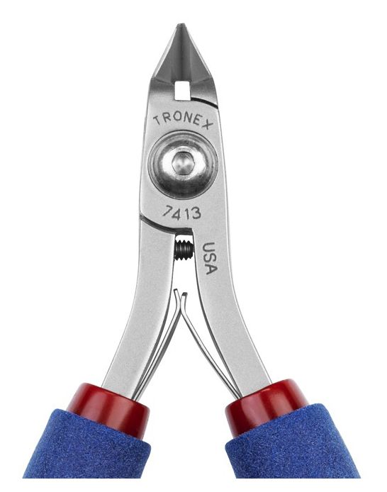 Tronex 7413 Mini Tapered Head Razor-Flush Carbon Steel Cutter with Long Ergonomic Handles, 5.6" OAL