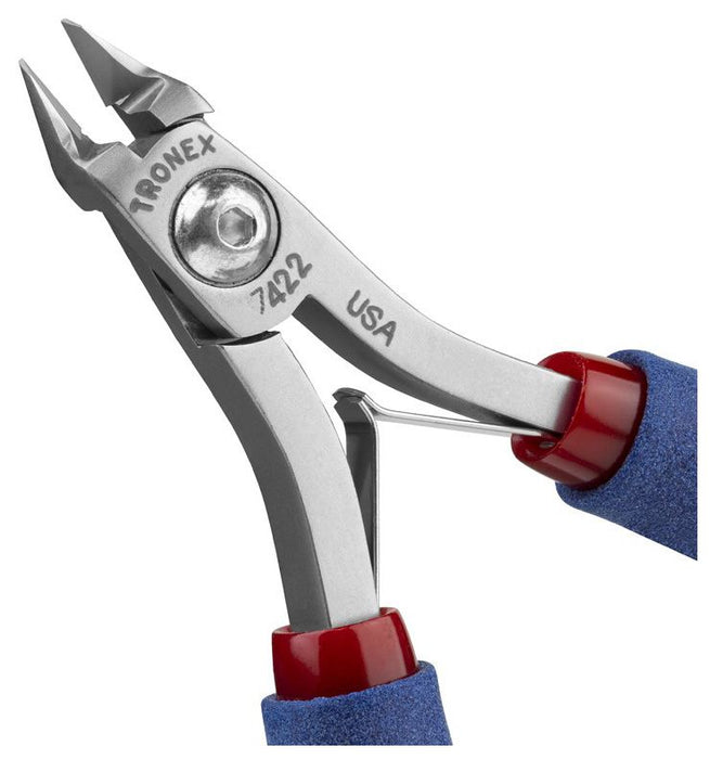 Tronex 7422 Mini Tapered & Relieved Head Flush Carbon Steel Cutter with Long Ergonomic Handles, 5.6" OAL