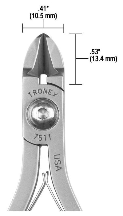 Tronex 7511 General Purpose Large Oval Head Semi-Flush Carbon Steel Cutter with Long Ergonomic Handles, 5.7" OAL