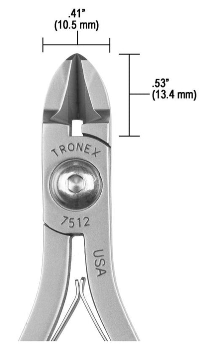 Tronex 7512 General Purpose Large Oval Head Flush Carbon Steel Cutter with Long Ergonomic Handles, 5.7" OAL