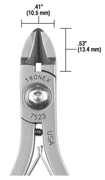 Tronex 7523 General Purpose Large Oval Relieved Head Razor-Flush Carbon Steel Cutter with Long Ergonomic Handles, 5.7" OAL