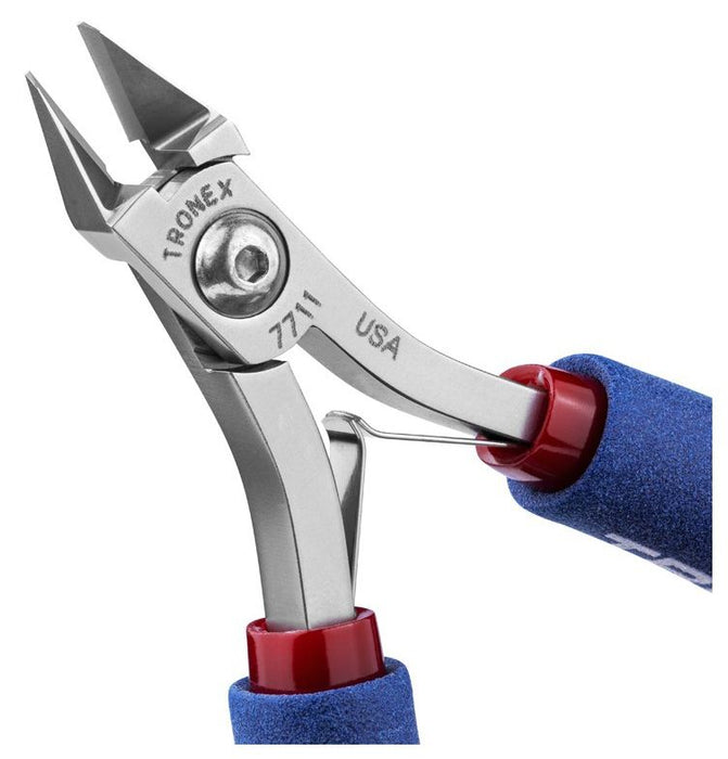 Tronex 7711 Extra Long Large Tapered Head Semi-Flush Carbon Steel Cutter with Long Ergonomic Handles, 5.7" OAL