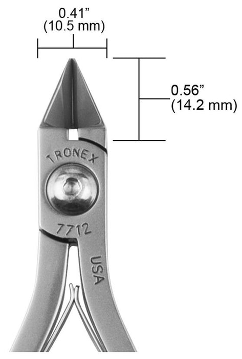 Tronex 7712 Extra Long Large Tapered Head Flush Carbon Steel Cutter with Long Ergonomic Handles, 5.7" OAL