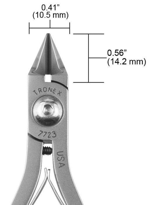 Tronex 7723 Extra Long Large Tapered & Relieved Head Razor-Flush Carbon Steel Cutter with Long Ergonomic Handles, 5.7" OAL