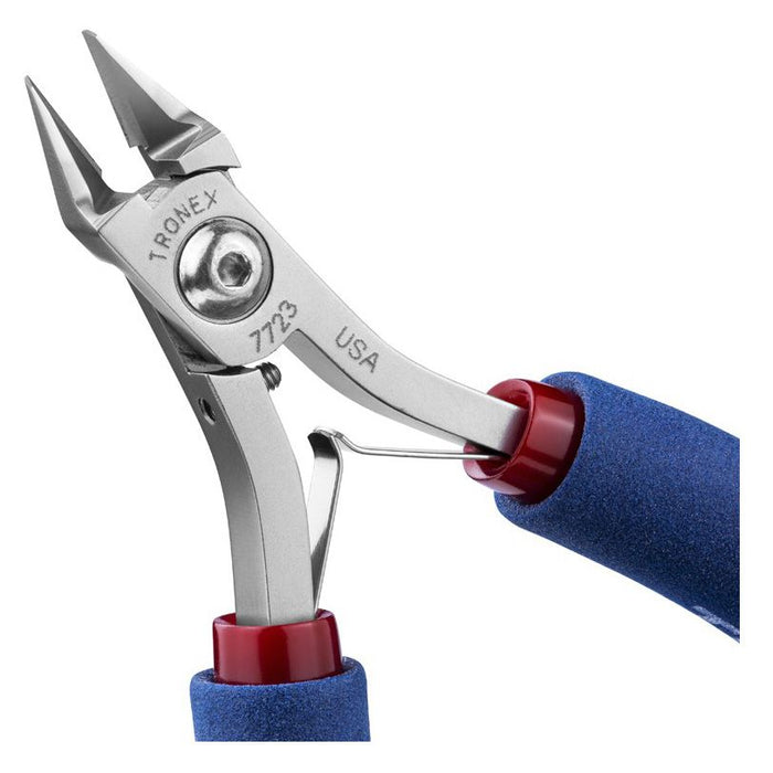 Tronex 7723 Extra Long Large Tapered & Relieved Head Razor-Flush Carbon Steel Cutter with Long Ergonomic Handles, 5.7" OAL