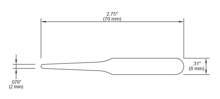 Tronex M2A-SA-CH Mini Stainless Steel Tweezer with Straight, Slight Tapered, Blunt Tips