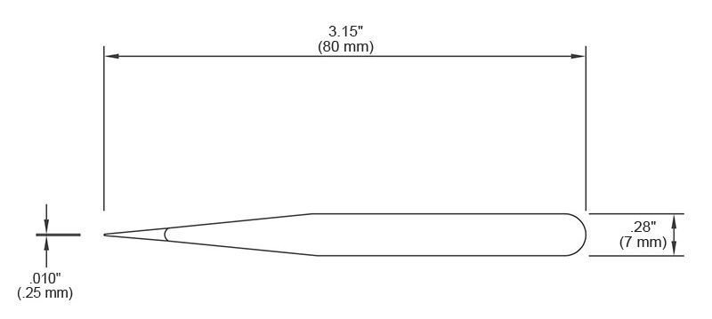 Tronex M5-SA-CH Mini Stainless Steel Tweezer with Straight, Extra Tapered, Very Fine, Pointed Tips