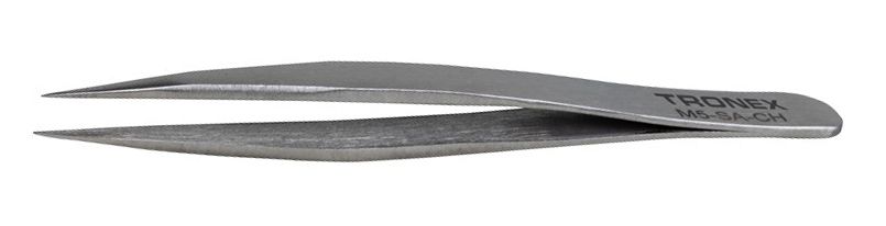 Tronex M5-SA-CH Mini Stainless Steel Tweezer with Straight, Extra Tapered, Very Fine, Pointed Tips