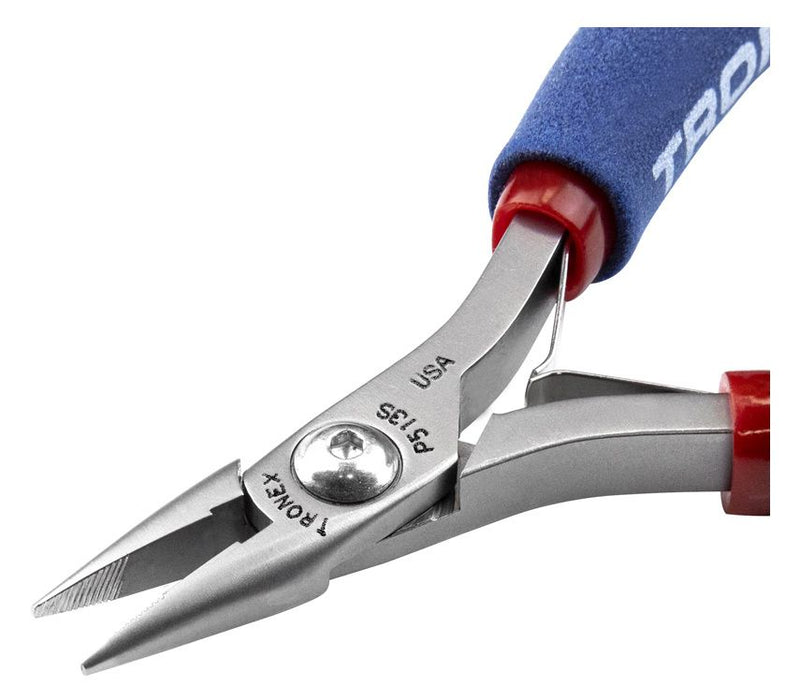 Tronex P513S Chain Nose Pliers with Short, Serrated Jaw, 4.90" OAL