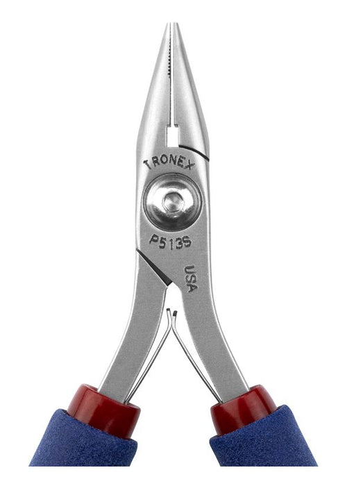 Tronex P513S Chain Nose Pliers with Short, Serrated Jaw, 4.90" OAL