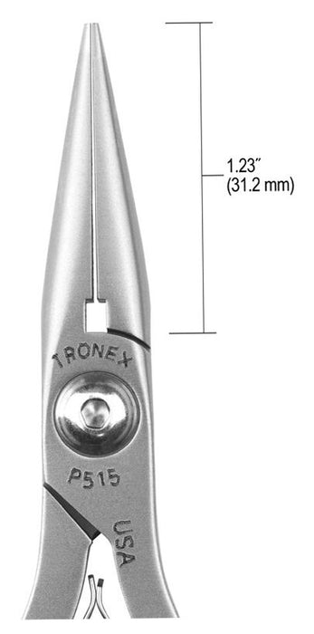 Tronex P515 Chain Nose Pliers with Long, Smooth Jaw & Extra-Fine Tips, 5.40" OAL