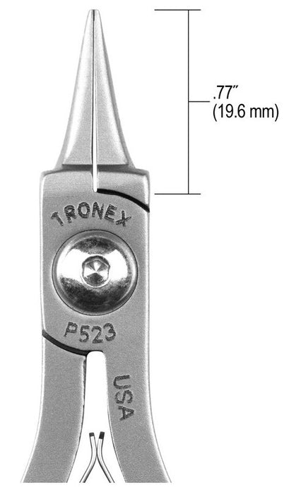 Tronex P523 Needle Nose Pliers with Short, Smooth Jaw, 4.90" OAL