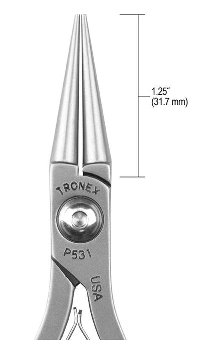 Tronex P531 Round Nose Bending Pliers with Long Jaw, 5.40" OAL