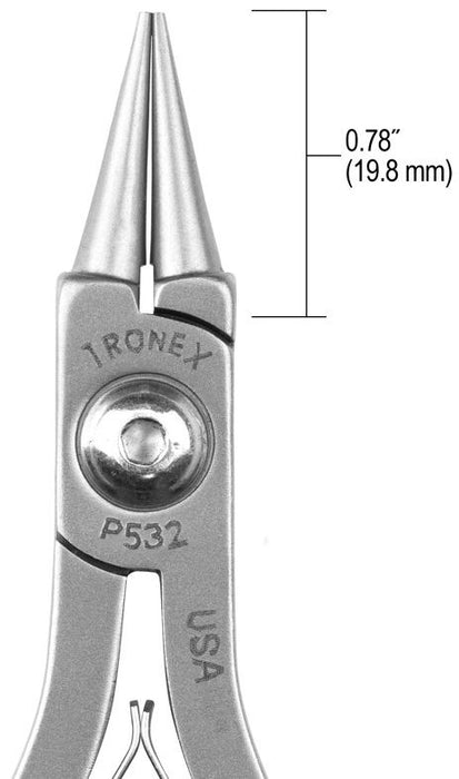 Tronex P532 Round Nose Bending Pliers with Short Jaw, 4.90" OAL