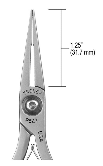 Tronex P541 Flat Nose Pliers with Long, Smooth Jaw & Step Tips, 5.40" OAL