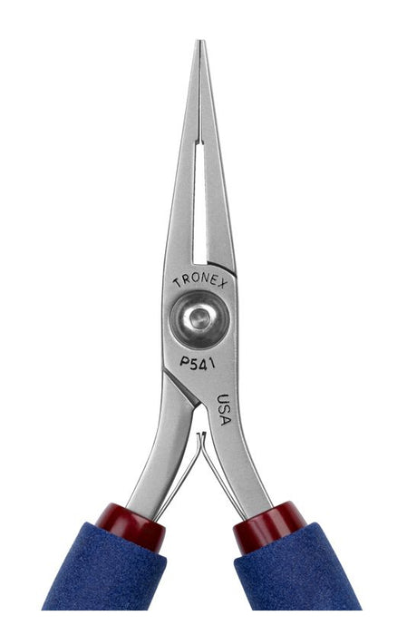 Tronex P541 Flat Nose Pliers with Long, Smooth Jaw & Step Tips, 5.40" OAL