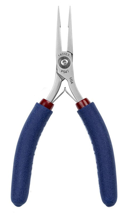 Tronex P541 Flat Nose Pliers with Long, Smooth Jaw & Step Tips, 5.40" OAL