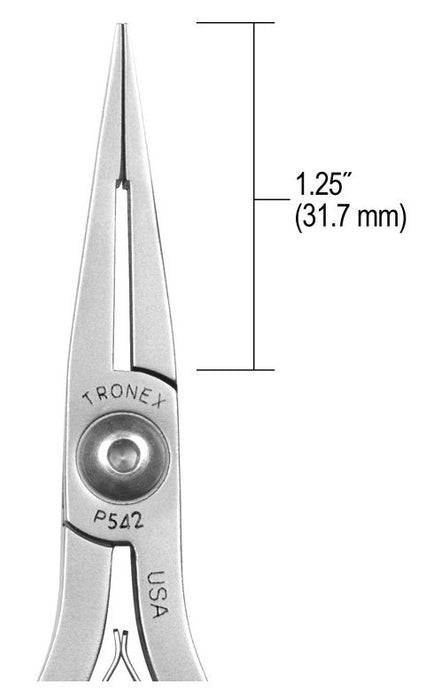 Tronex P542 Flat Nose Pliers with Long, Smooth Jaw & Wide Step Tips, 5.40" OAL