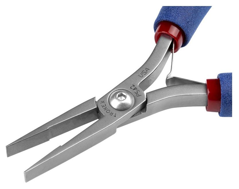 Tronex P542 Flat Nose Pliers with Long, Smooth Jaw & Wide Step Tips, 5.40" OAL