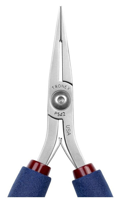 Tronex P542 Flat Nose Pliers with Long, Smooth Jaw & Wide Step Tips, 5.40" OAL