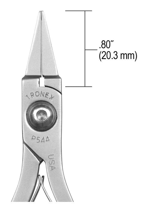 Tronex P544 Flat Nose Gripping/Bending Pliers with Short, Smooth Jaw, 5.00" OAL