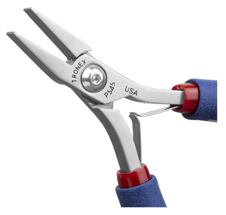 Tronex P545 Flat Nose Pliers with Short, Smooth Jaw & Wide Tips, 5.00" OAL