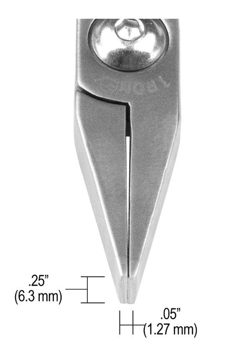 Tronex P545 Flat Nose Pliers with Short, Smooth Jaw & Wide Tips, 5.00" OAL