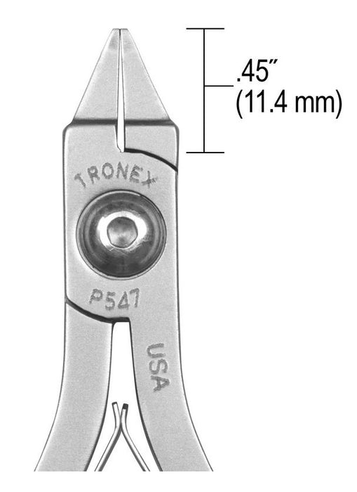 Tronex P547 Flat Nose Gripping Pliers with Stubby Jaw, 4.60" OAL