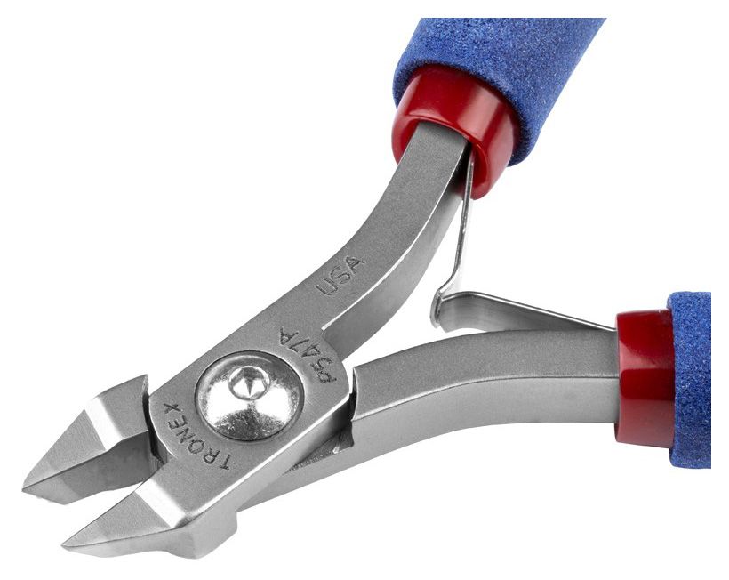 Tronex P547A Flat Nose Gripping Pliers with Angled Stubby Jaw, 4.60" OAL