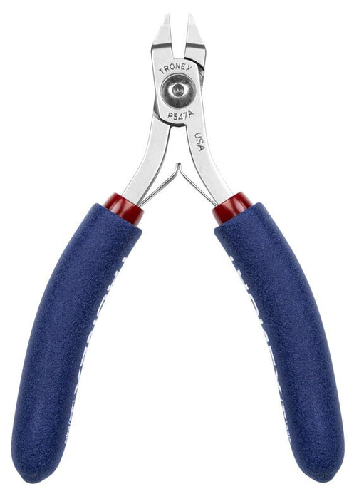 Tronex P547A Flat Nose Gripping Pliers with Angled Stubby Jaw, 4.60" OAL