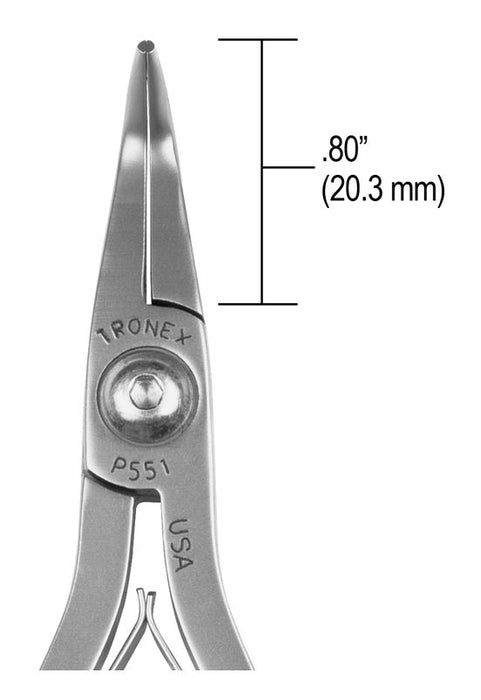 Tronex P551 Bent Nose Pliers with 60° Angled Smooth Jaw & Fine Tips, 5.00" OAL