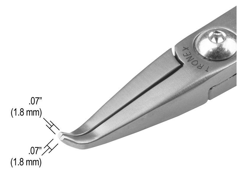 Tronex P551 Bent Nose Pliers with 60° Angled Smooth Jaw & Fine Tips, 5.00" OAL