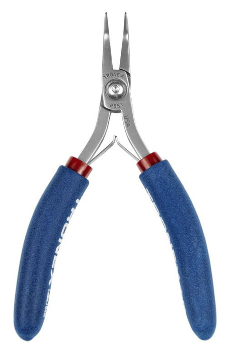 Tronex P551 Bent Nose Pliers with 60° Angled Smooth Jaw & Fine Tips, 5.00" OAL