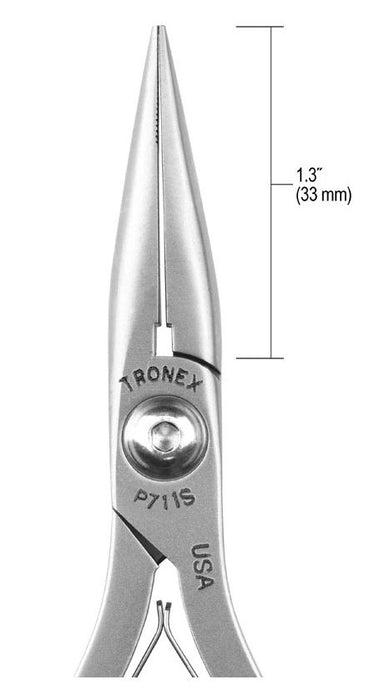 Tronex P711S Chain Nose Pliers with Long, Serrated Jaw & Long Ergonomic Handles, 6.50" OAL